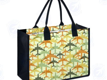 Seamless Colourful Airplanes Designed Special Canvas Bags Online Hot Sale