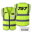 757 Flat Text Designed Reflective Vests on Sale