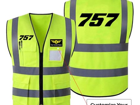 757 Flat Text Designed Reflective Vests on Sale