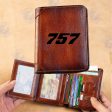 757 Flat Text Designed Leather Wallets Online Sale