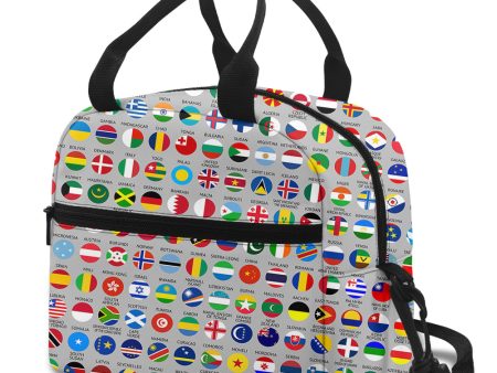 220 World s Flags Designed Lunch Bags Supply