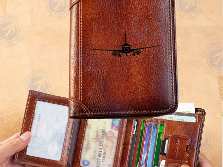 Sukhoi Superjet 100 Silhouette Designed Leather Wallets Fashion