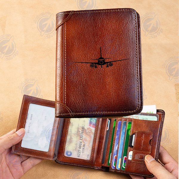 Sukhoi Superjet 100 Silhouette Designed Leather Wallets Fashion