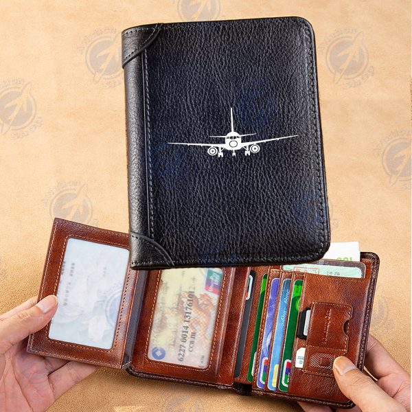 Sukhoi Superjet 100 Silhouette Designed Leather Wallets Fashion