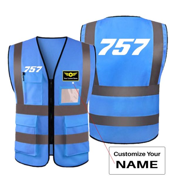 757 Flat Text Designed Reflective Vests on Sale