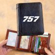 757 Flat Text Designed Leather Wallets Online Sale