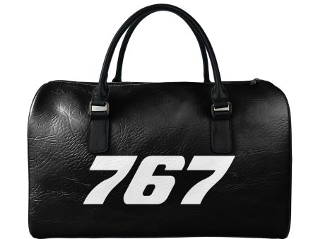 767 Flat Text Designed Leather Travel Bag Online Sale