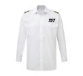 757 Flat Text Designed Long Sleeve Pilot Shirts Hot on Sale