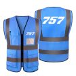 757 Flat Text Designed Reflective Vests on Sale