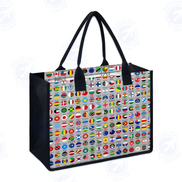 220 World s Flags Designed Special Canvas Bags Sale