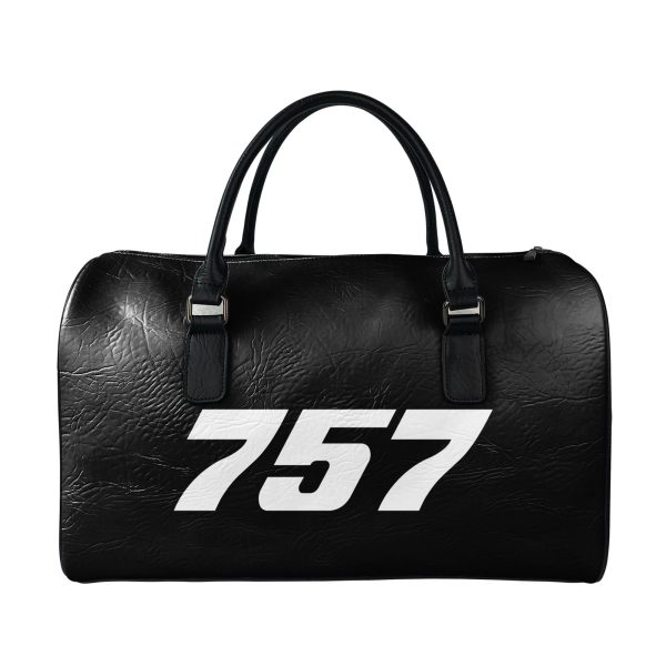 757 Flat Text Designed Leather Travel Bag For Sale