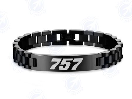 757 Flat Text Designed Stainless Steel Chain Bracelets Supply