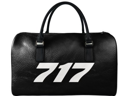 717 Flat Text Designed Leather Travel Bag Hot on Sale