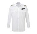 767 Flat Text Designed Long Sleeve Pilot Shirts on Sale