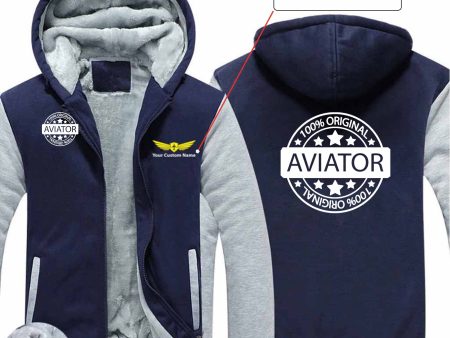 %100 Original Aviator Designed Zipped Sweatshirts Sale