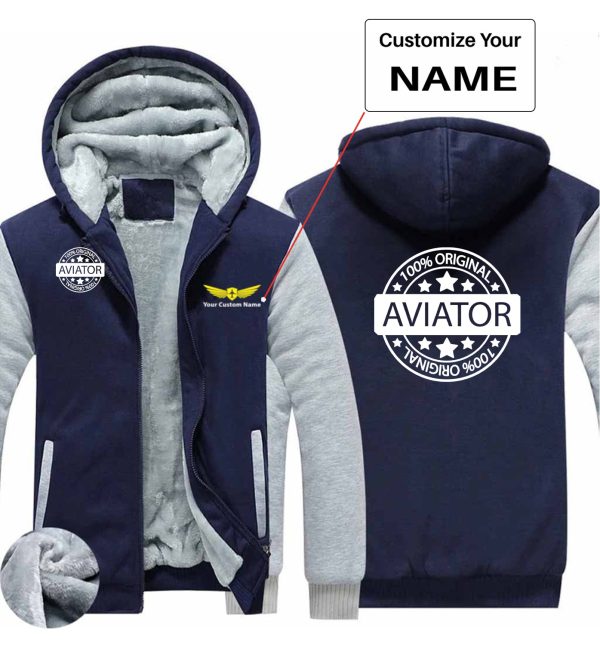 %100 Original Aviator Designed Zipped Sweatshirts Sale