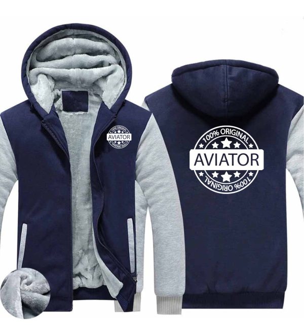 %100 Original Aviator Designed Zipped Sweatshirts Sale